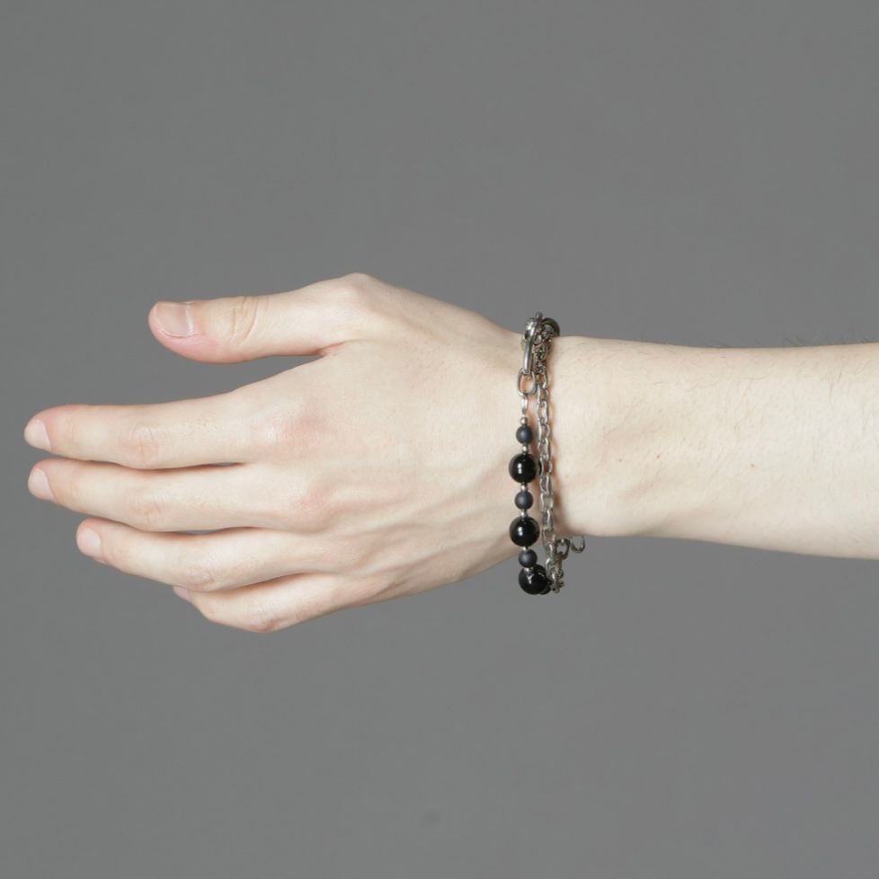 【残り一点】Beads Chain Breacelet_A(SILVER)