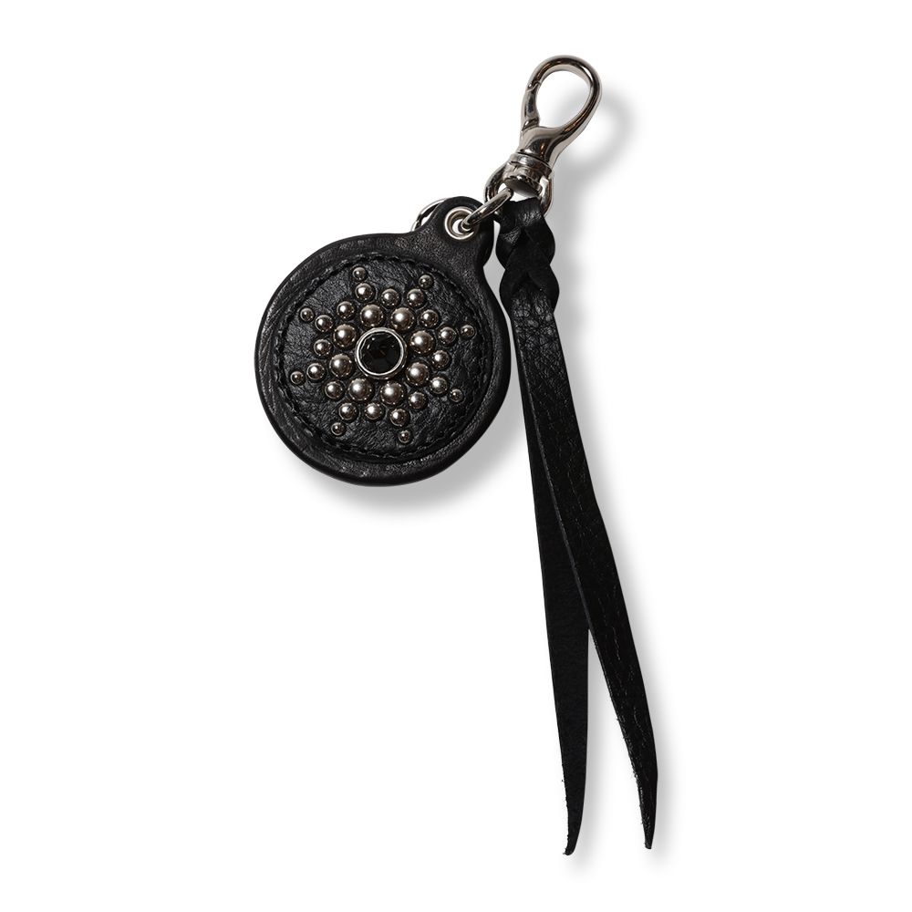 【残りわずか】Color Stone Studs Leather Key Ring