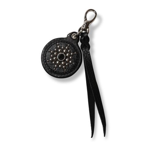 【残りわずか】Color Stone Studs Leather Key Ring
