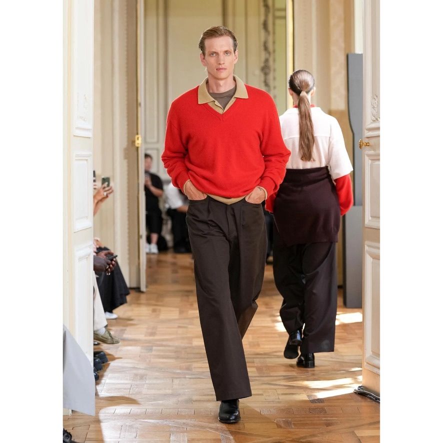 【再販売通知受付可能】Extra Fine Wool Knit Polo LS