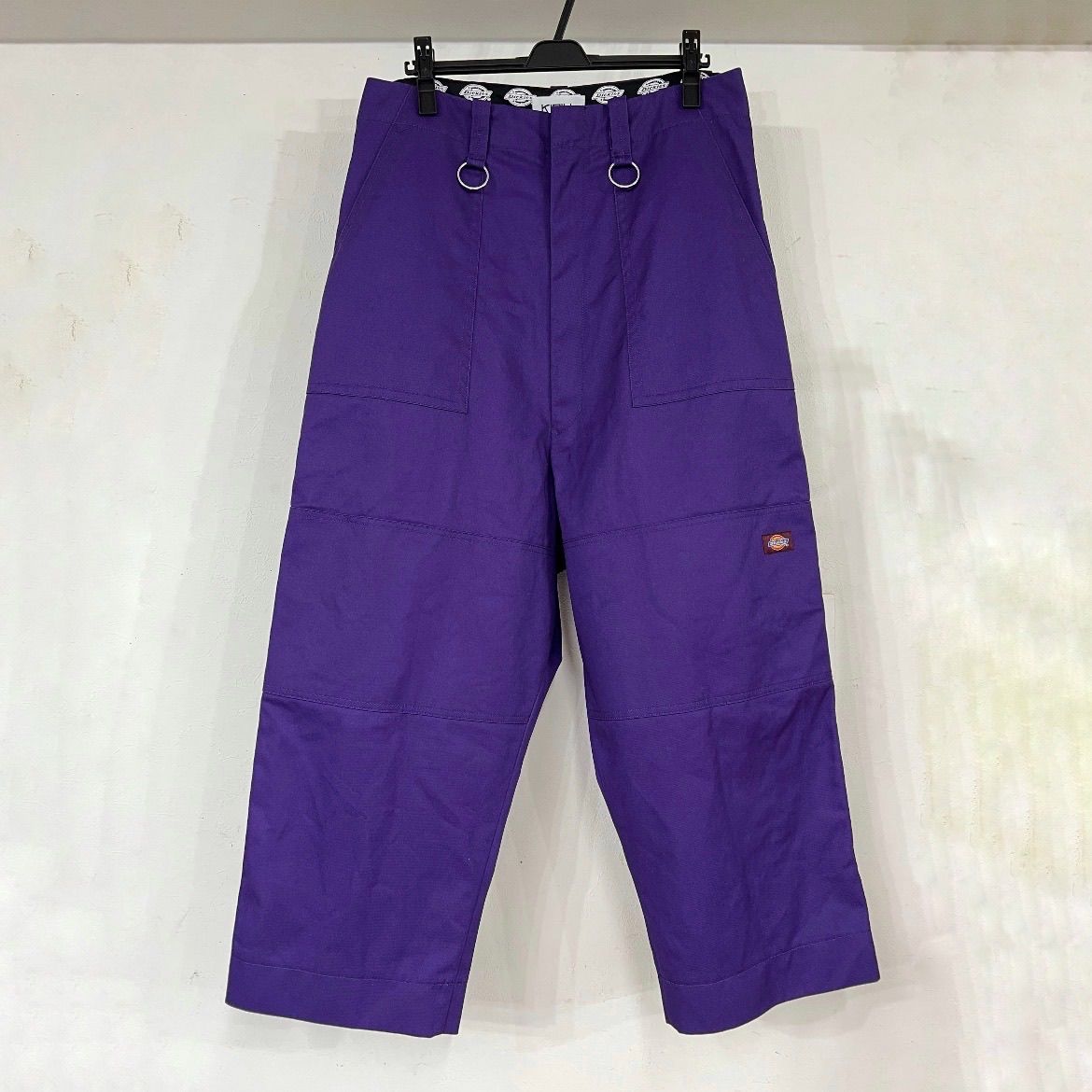美品 キディル 19ss タータンチェック ボンテージ パンツ 紺 グレー 44 KIDILL キディル チェック ワイド クロップド ボンテージパンツ
