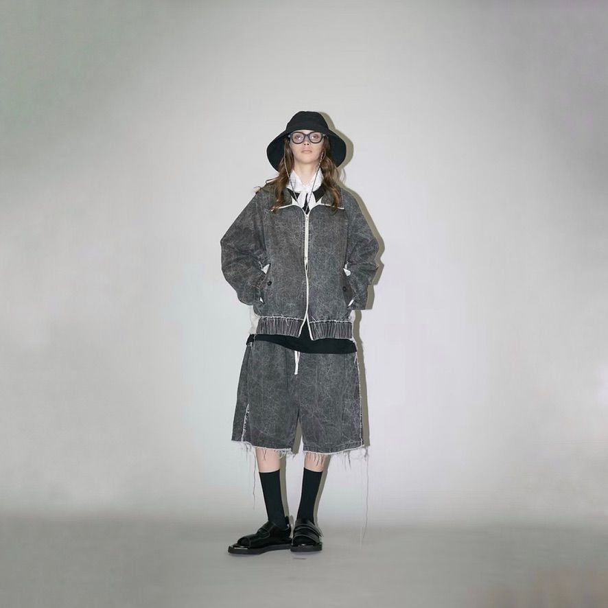 【残り一点】ピグメントプリントデニムジップブルゾン