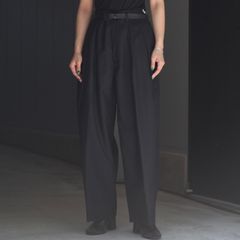 【残り一点】ストライプウールツータックワイドスラックス