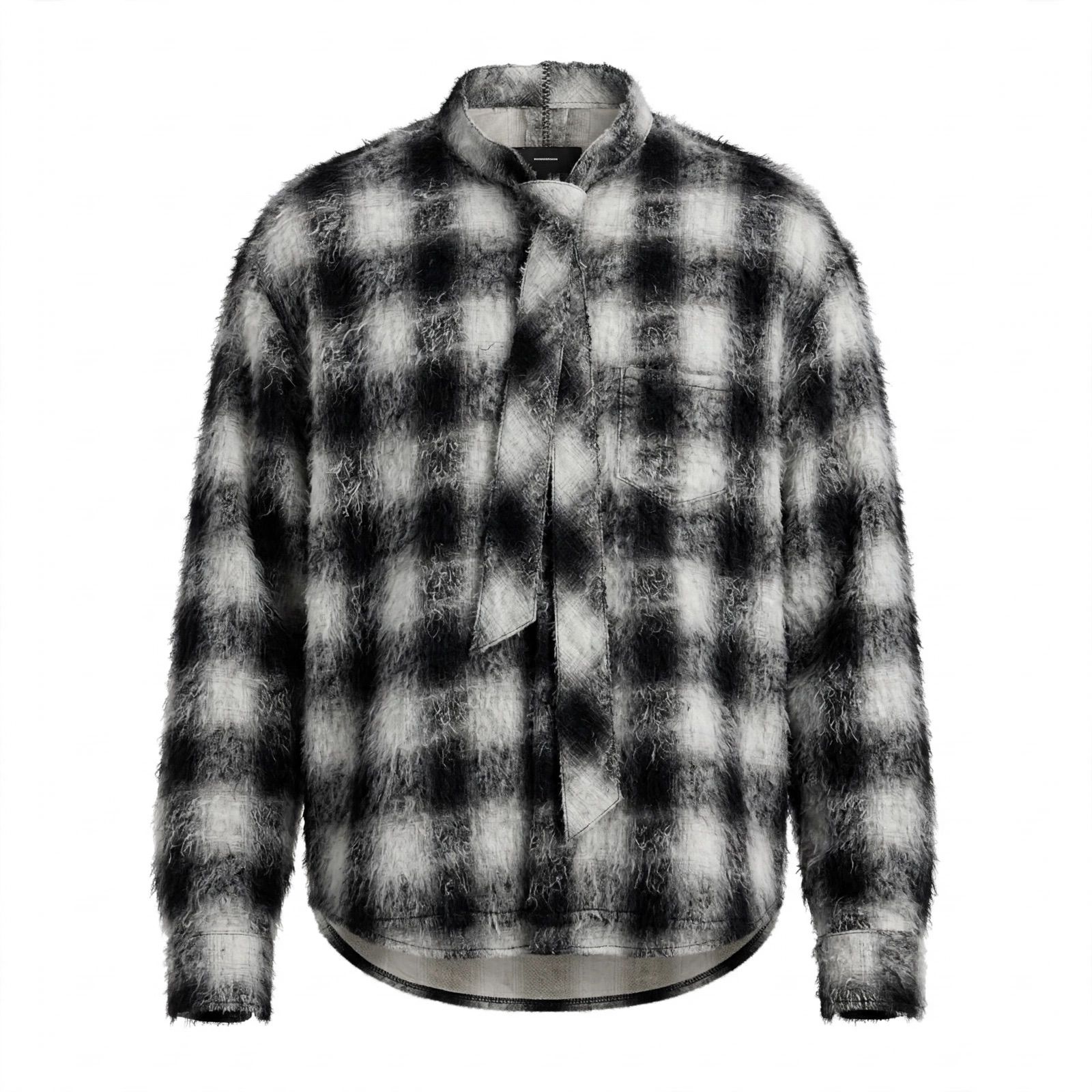【残り一点】Shaggy Ombre Ribbon Shirt(DRUNK)