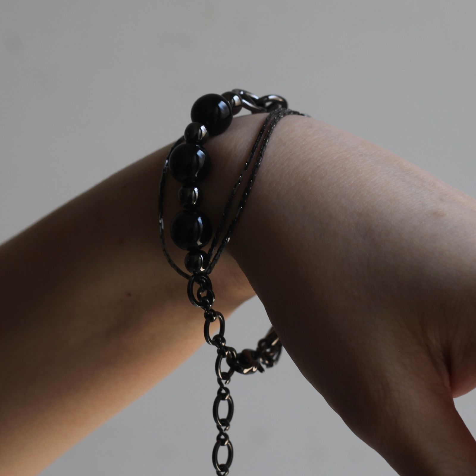 【残り一点】Beads Chain Breacelet_C(BLACK)