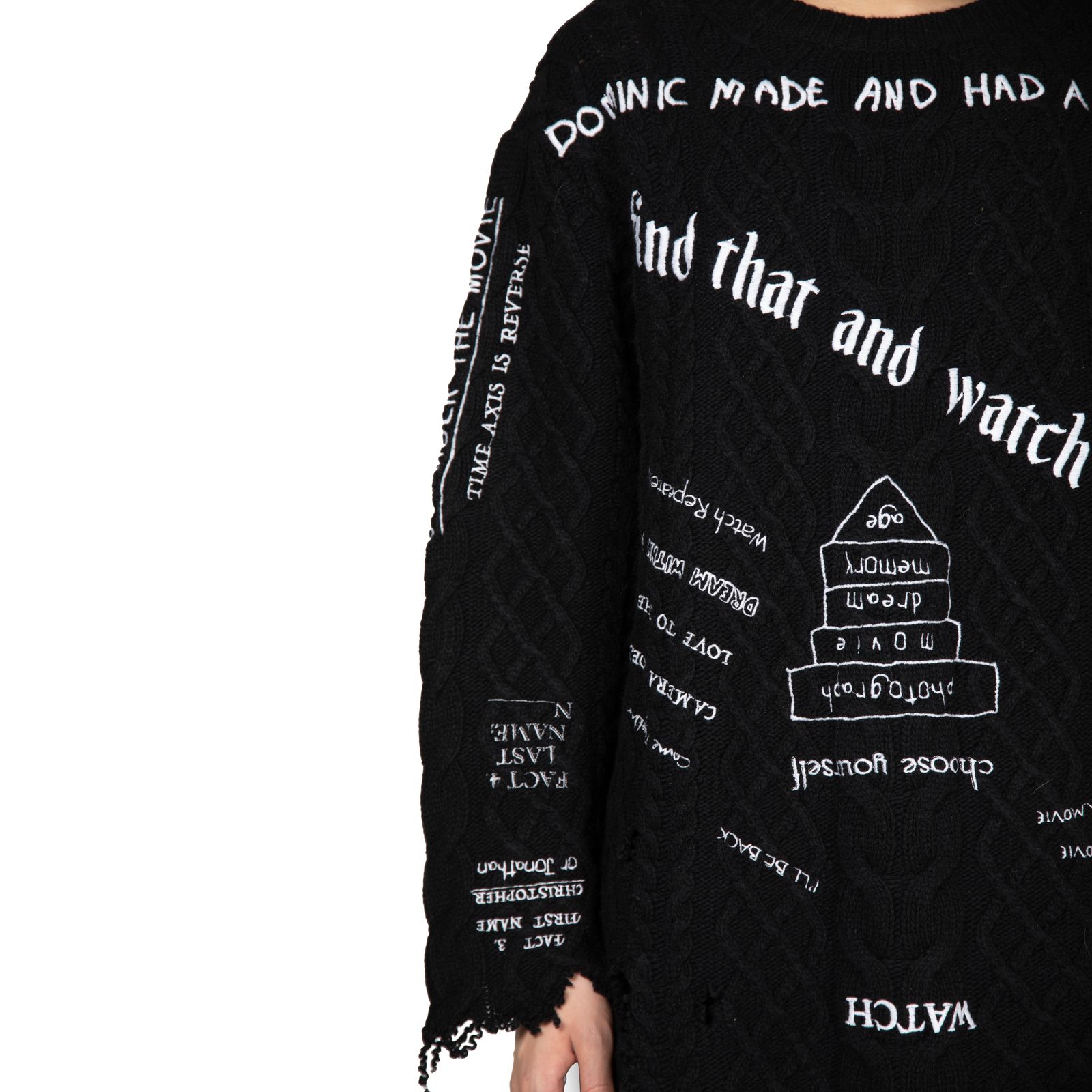 【残り一点】"TATTOO" Embroidery Cable Knit