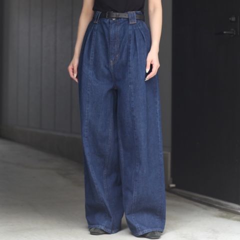 【残り一点】Vintage Washed 3tuck Wide Denim Trousers