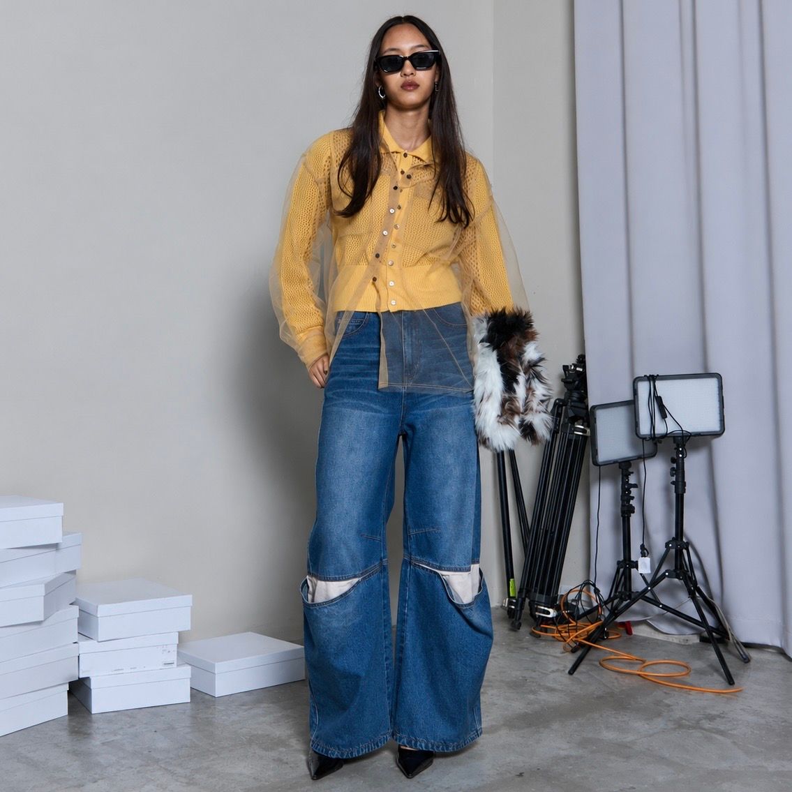 【残り一点】Cover Leg Denim Pants
