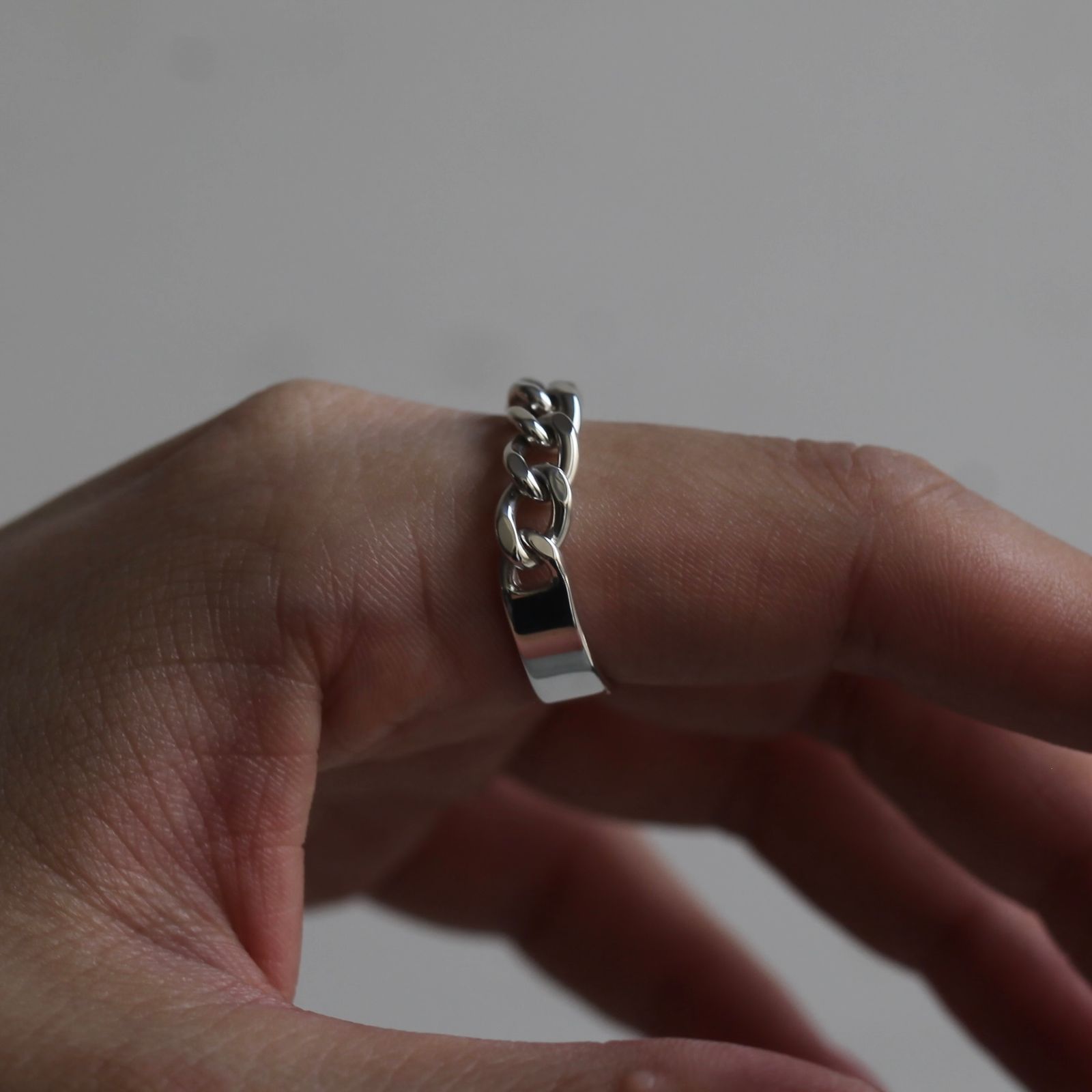 【残り一点】Curb Chain Narrow ID Ring(5.5mm)