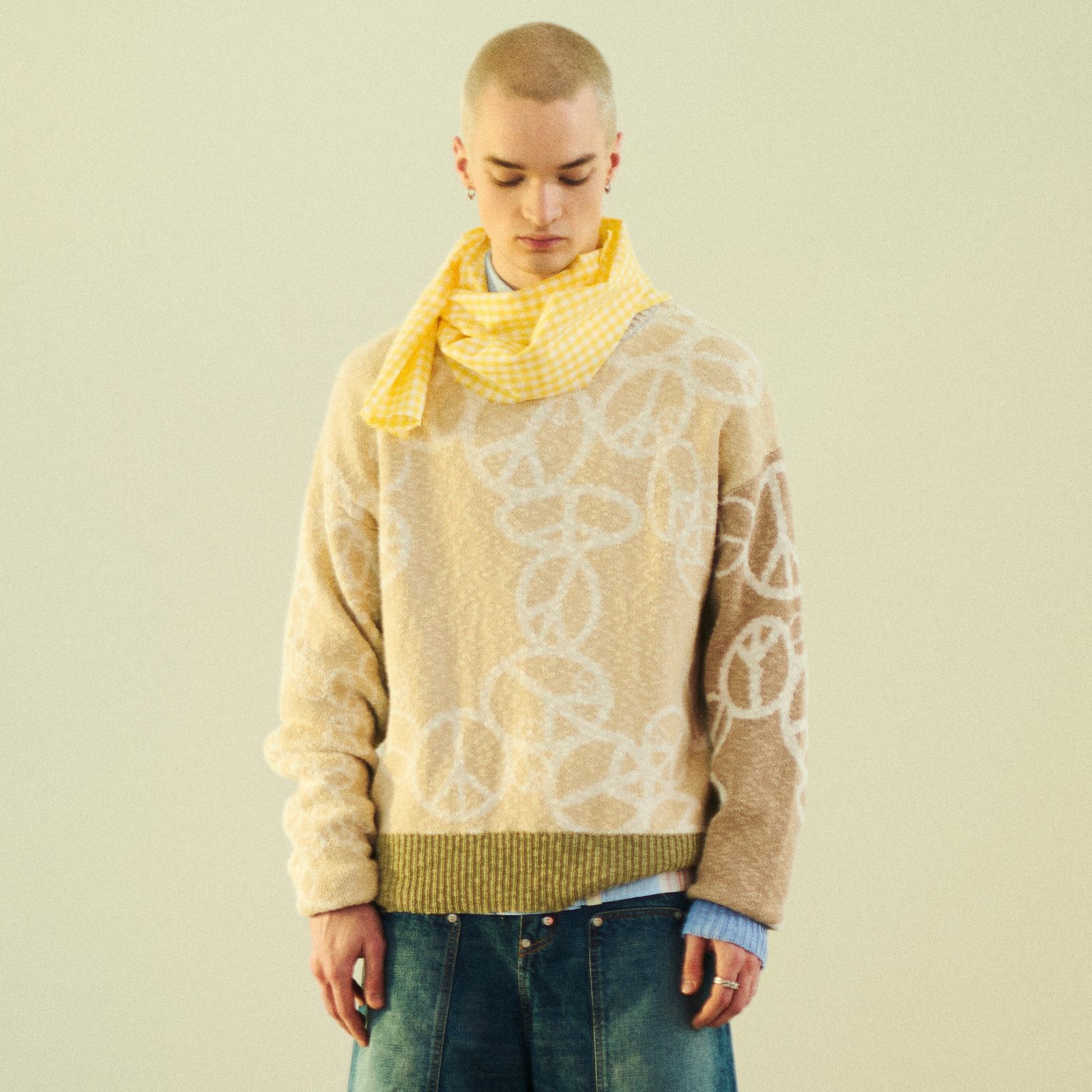 【残り一点】 Peace Crewneck Knit