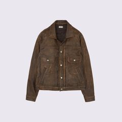【残り一点】Cracked Leather Trucker Jacket