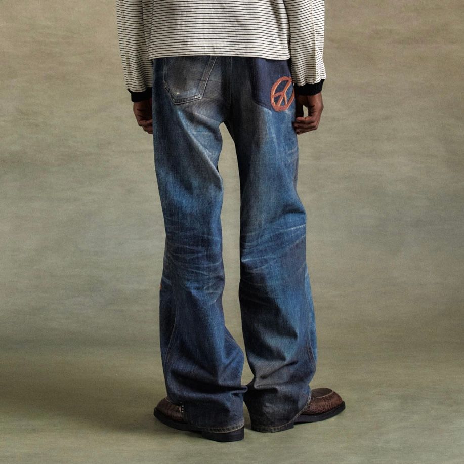 【残り一点】Love Printed Denim Trompe L`oeil Jeans