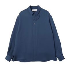 【残り一点】Double Satin Minimal Chin Tab Long Sleeve Shirt