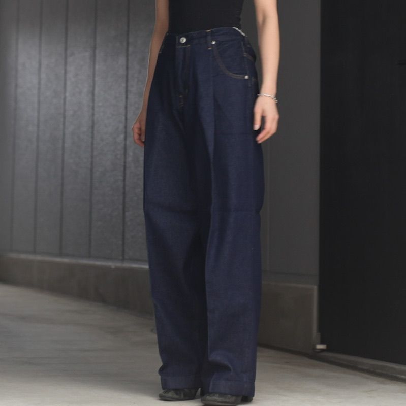 NEONSIGN - 【残りわずか】Wide Denim Slacks(INDIGO ONE WASH