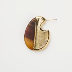 【お取り寄せ注文可能】Ukishima Soramame Brown Agate(片耳用）