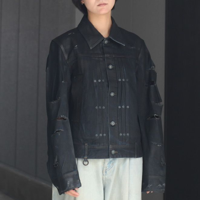 SOSHIOTSUKI (ソウシオオツキ) - 【残り一点】The BDH Denim Jacket(CRASH) - 46 / Gray / Unisex