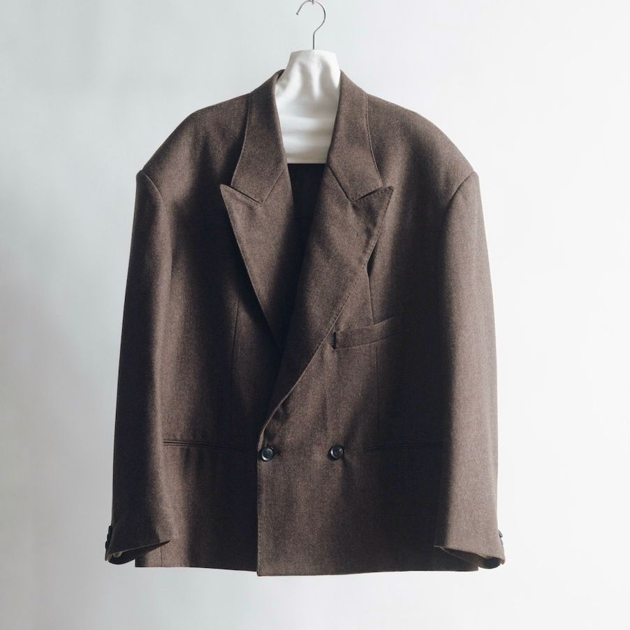 【残り一点】Round Big Shoulder Wool Flannel Jacket