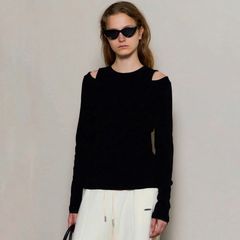【残り一点】Shoulder Slit Rib Top
