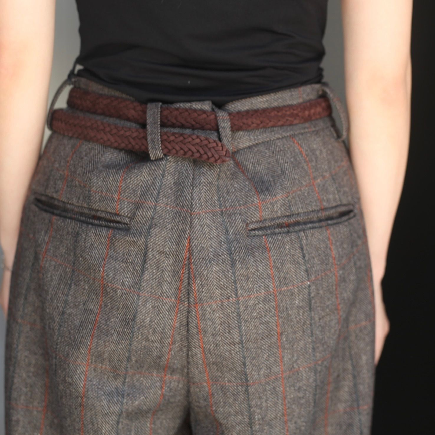 【残り一点】Long Wide Trousers(GLEN CHECK)