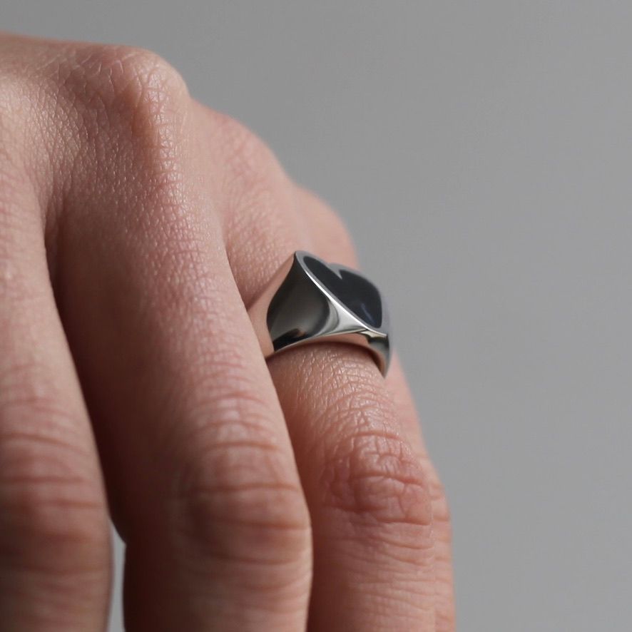 【お取り寄せ注文可能】Rough Heart Pietersite Stone Ring(BLACK×SILVER)