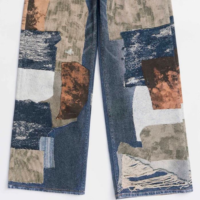 【残り一点】Patchwork Print Denim