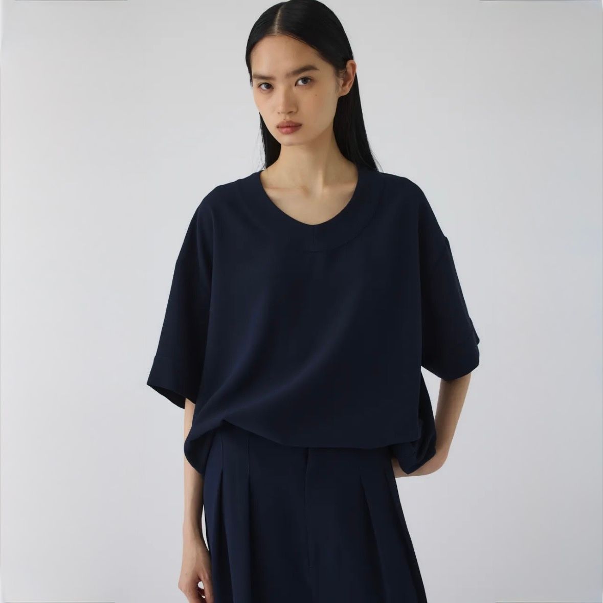【残り一点】Georgette U-Neck Tops