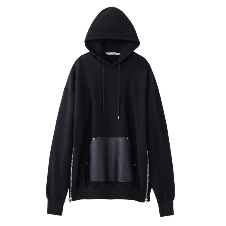 【残り一点】Leather Pocket Sweat Hoodie