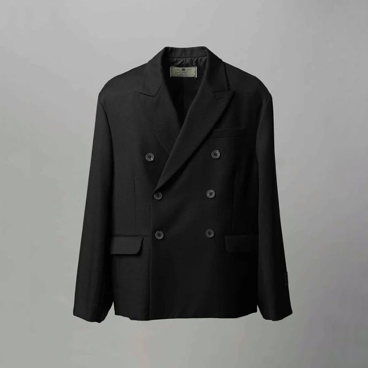 【残り一点】48/2 4Colors Chambray Wool Prime-Over Double Jacket