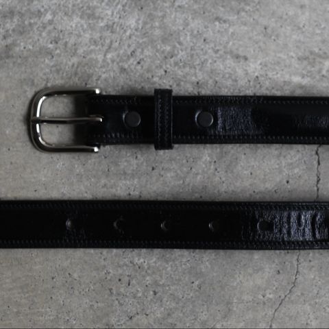 【残りわずか】1 Round Raised Belt(BLACK×NICKEL)