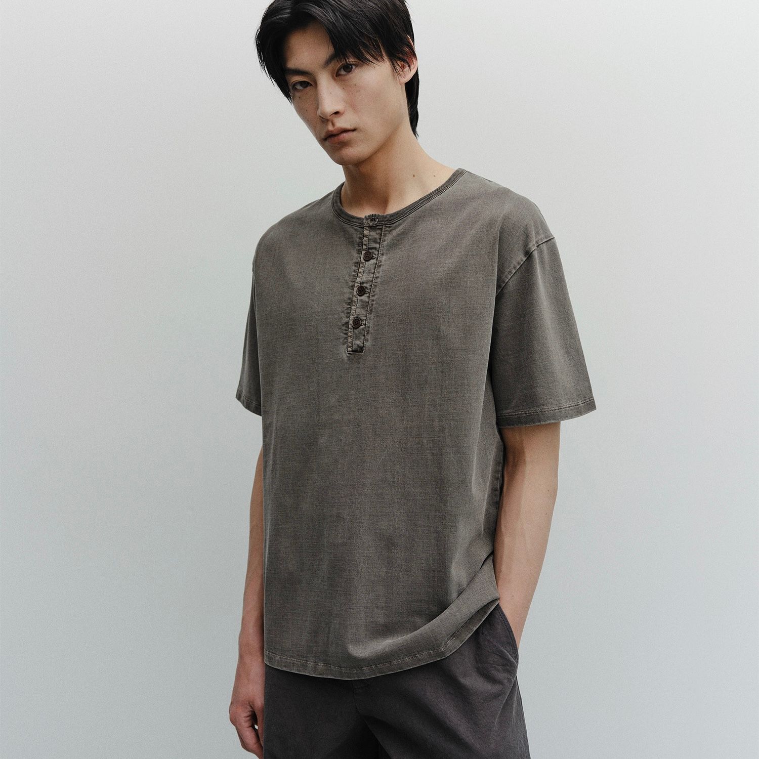 【残り一点】French Henry Neck Garment Tee