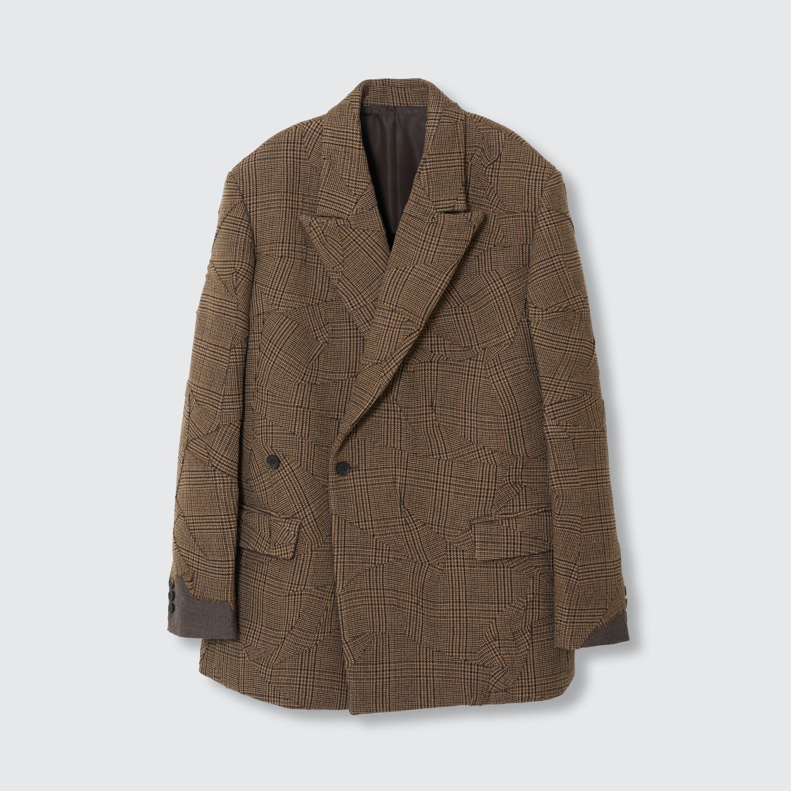 【残り一点】Needlepunched Wool Tweed Double Breasted Jacket