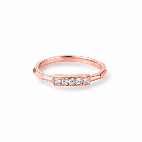 【お取り寄せ注文可能】Broadly Five Dia Ring(K18 PINK GOLD)