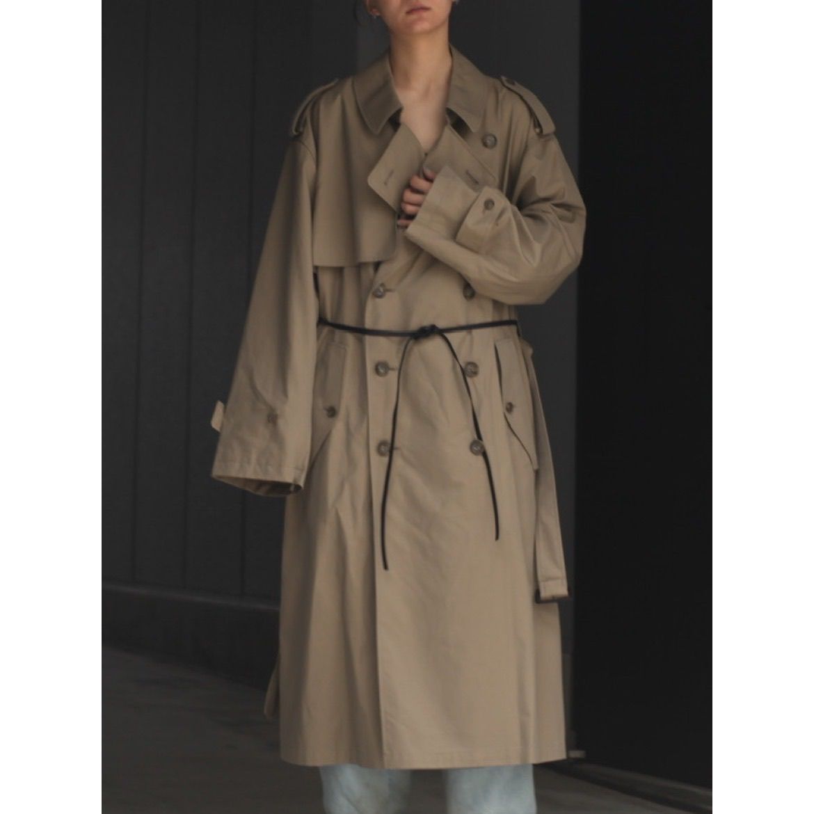 stein Oversized Contrast Trench Coat