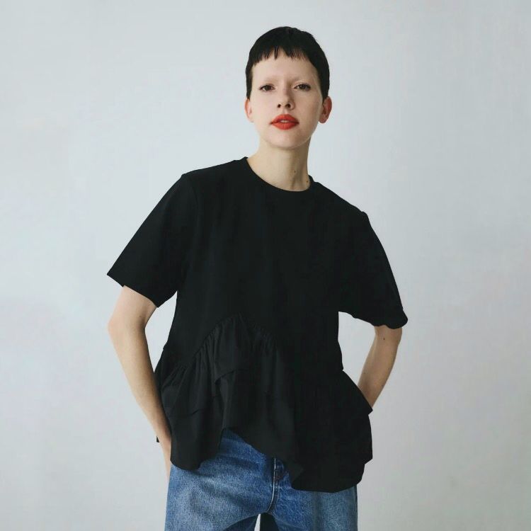 【残り一点】Frill Hem Ponte Tops