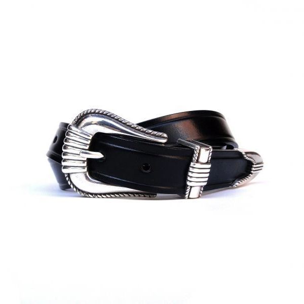 【残りわずか】3-Piece Silver Buckle Belts(BLACK×NICKEL)