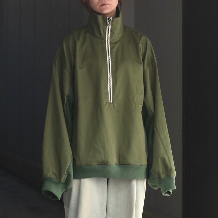 【残り一点】T/CツイルドッキングハーフジップPO