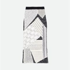 【残り一点】Patchwork I Line Knit Skirt
