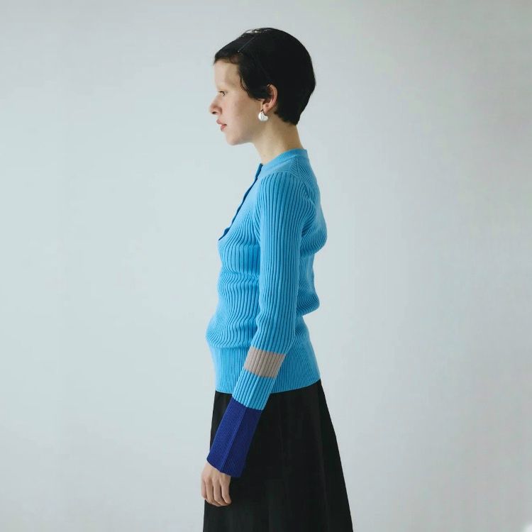【残り一点】Henley Neck Knit Tops