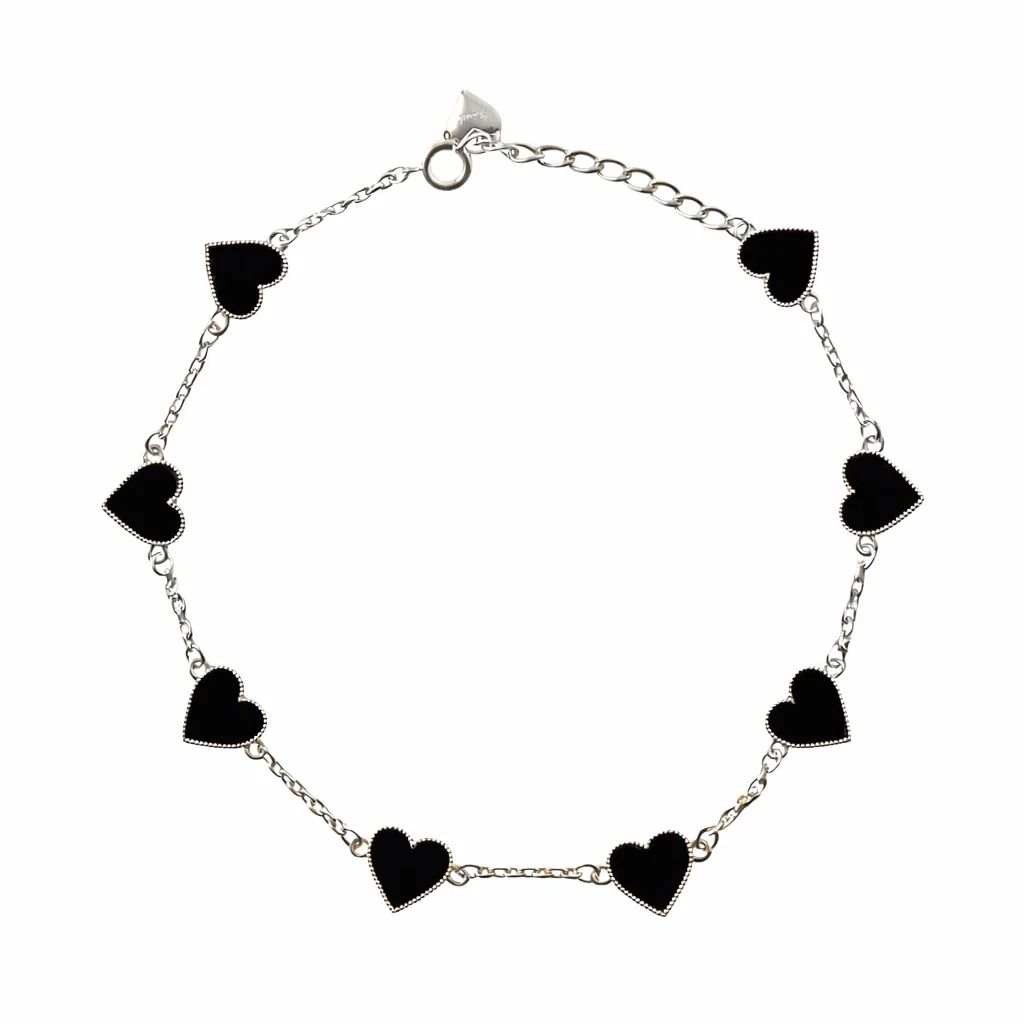 【残りわずか】Chain Heart Necklace(BLACK)