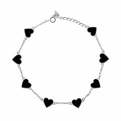 【残りわずか】Chain Heart Necklace(BLACK)