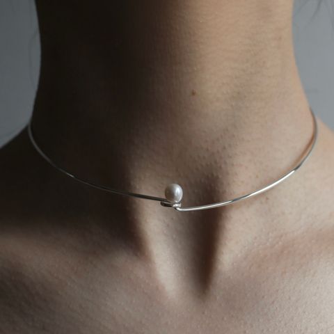 【残り一点】Baroque Pearl Line Choker Necklace
