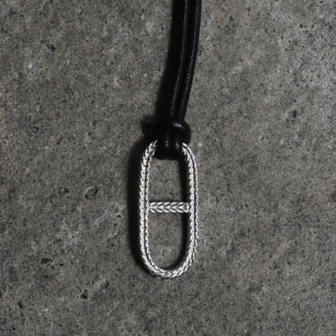 【残り一点】Rope Anchor Leather Necklace(BLACK LEATHER×SILVER)