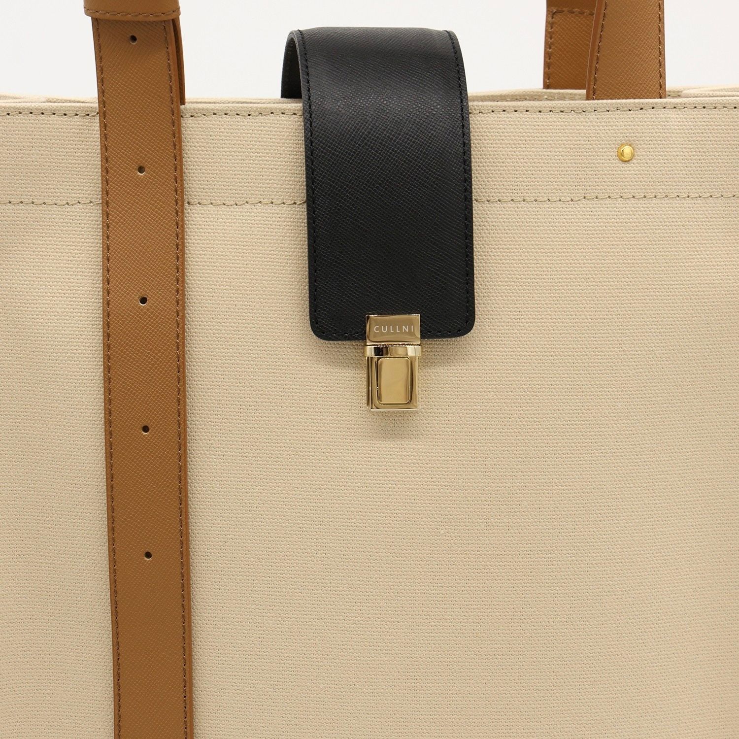 【残り一点】Leather Flap Adjustable Belt Canvas Tote