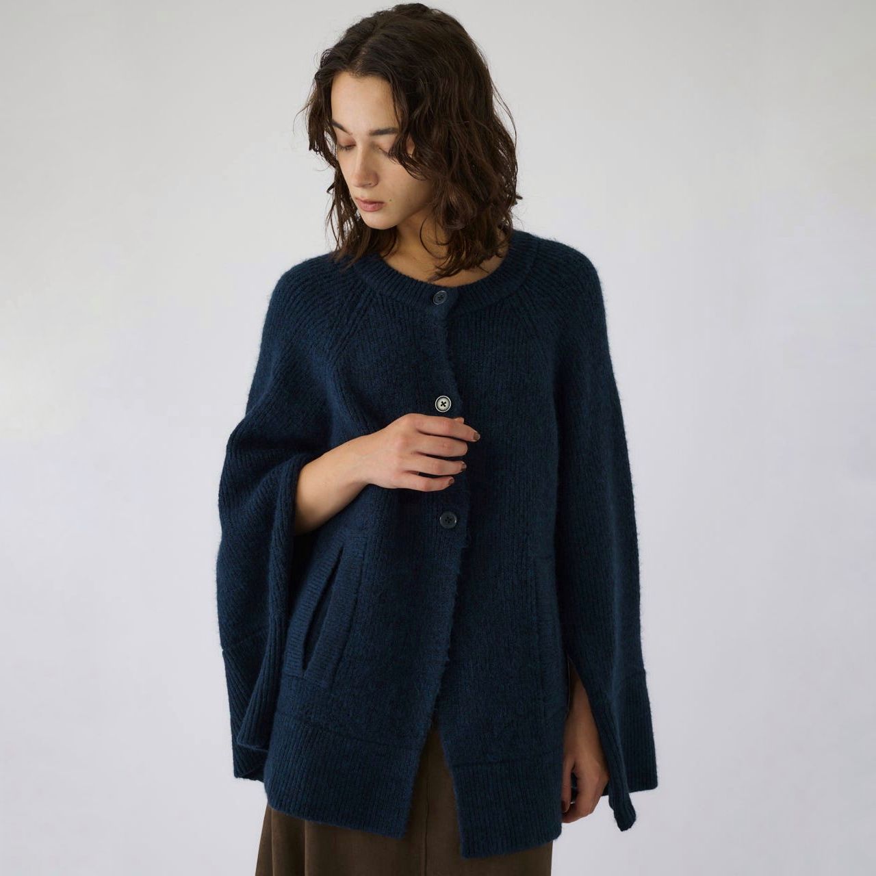 【残り一点】Poncho Like Raglan Knit C/D