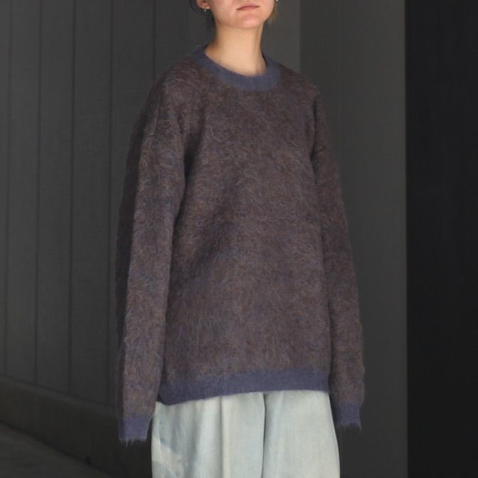 白 フリル付 yoke 22aw MIX JACQUARD MOHAIR CREWNECK - 通販 - www