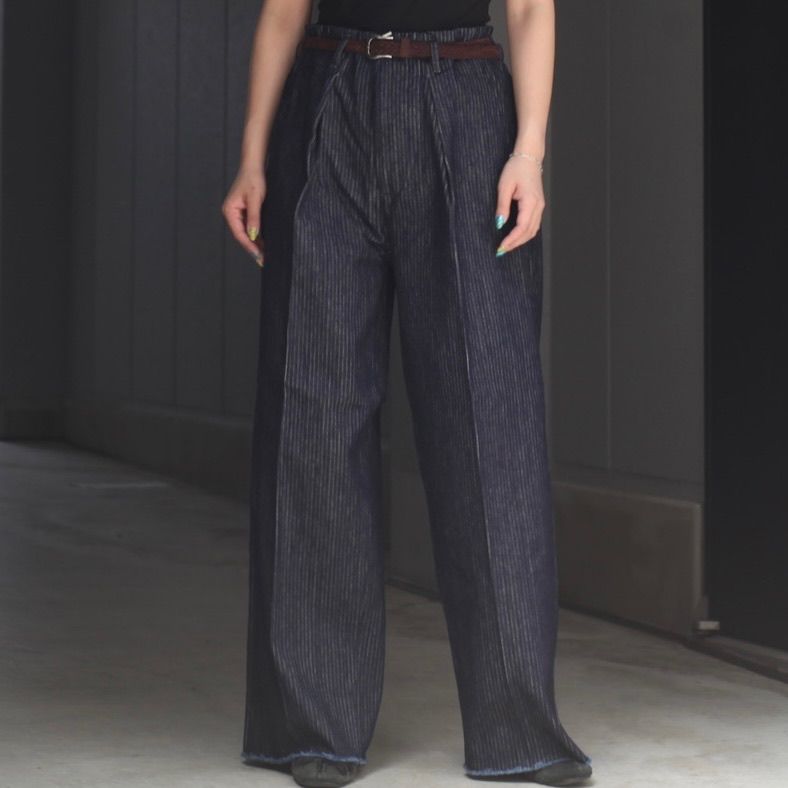 【残り一点】Tuck Baggy Type2(STRIPE DENIM ONE WASH)