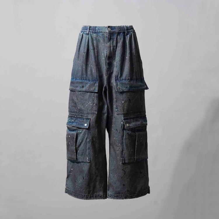 【残り一点】Double Big Pocket Prime-Wide Denim Cargo Pants