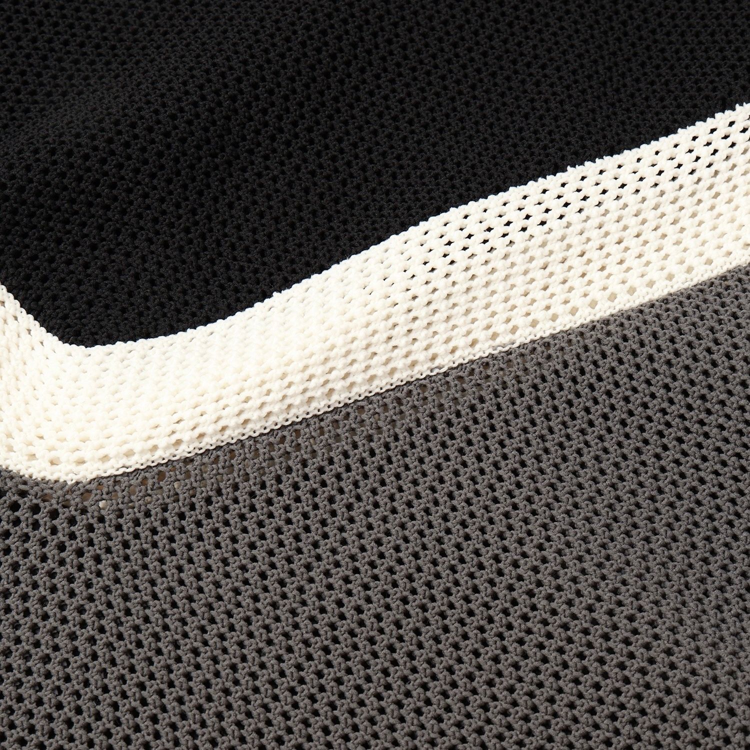 【残り一点】Bi Color Mesh Knit Short Sleeve Pullover