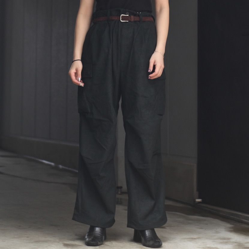 【残り一点】Synthetic Suede Wide Military Trousers