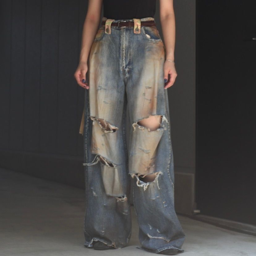 KIDILL - 【残り一点】Destroy Denim Pants(BIO WASH WITH BLEACH) | ACRMTSM ONLINE  STORE